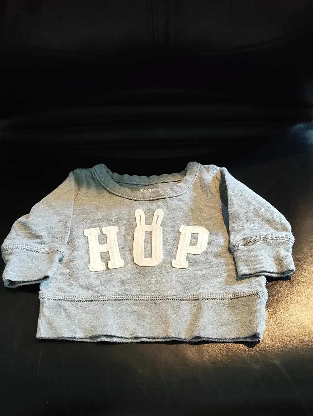 Baby GAP Light Gray Sweatshirt with White 'HOP' Appliqué 3-6 Months